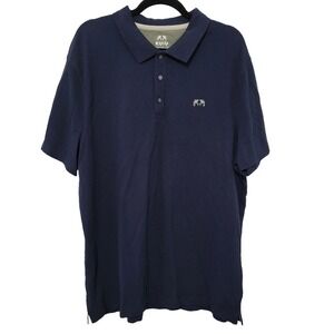 KUIU Men's Solid Navy Blue Polo Shirt Size XXL Casual Cotton Golf Preppy